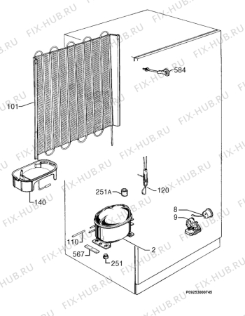 Взрыв-схема холодильника Electrolux (Alno) ER2130I - Схема узла Cooling system 017